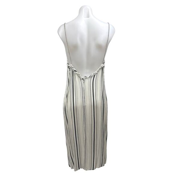 Muche Et Muchette White Stripe Chain Strap Cami Camisole Midi Shift Tank Dress S - Picture 3 of 5
